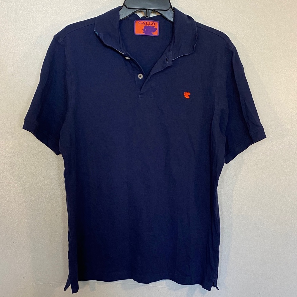 Men's Navy Polo with Orange Crest